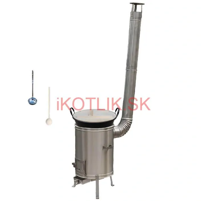 Zabíjačkový smaltovaný kotol 100 L + nerezová kotlina (1,5 mm) 60 cm LUX + vareška a naberačka