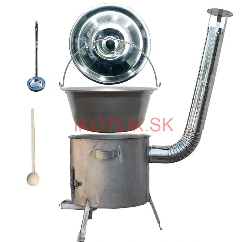 Nerezový kotlík 30 L (1,5 mm) + nerezová kotlina 45 cm (1,5 mm) STRONG CLASSIC