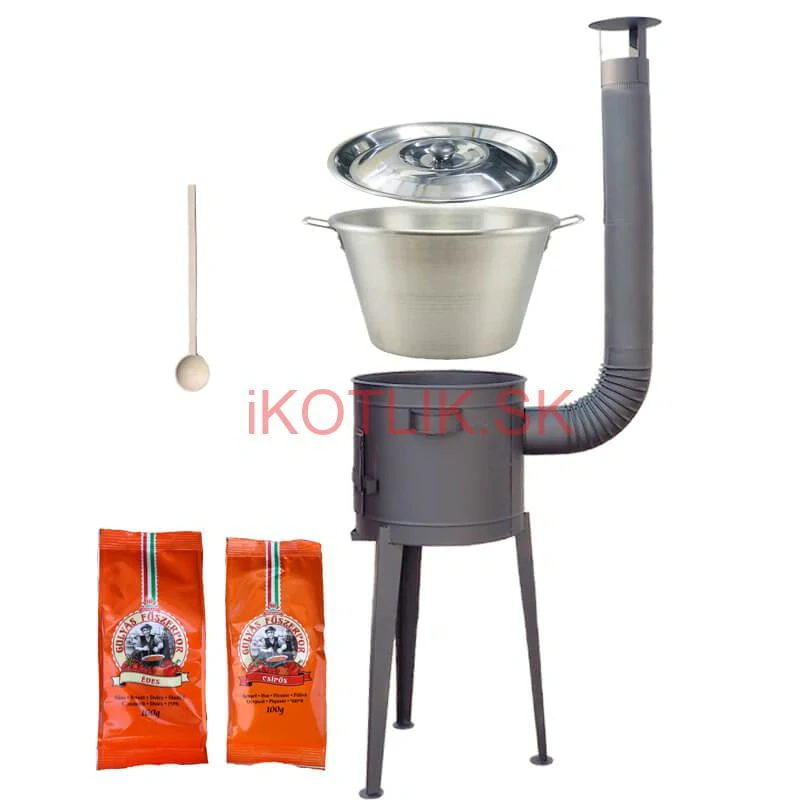 Nerezový kotol 40 L + vysoká kotlina 47 cm (1,5 mm) HODO Plus 600 + paprikové korenie na guláš