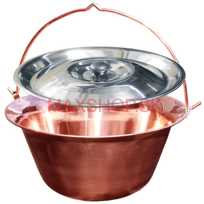 Medený kotlík 10 L + antikorová pokrievka