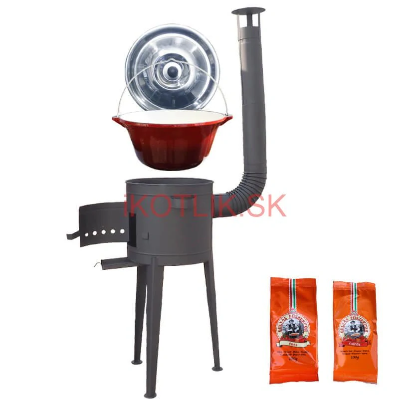 Liatinový kotlík so smaltovanou úpravou 22 L + vysoká kotlina 42 PLUS 600 + paprikové korenie na guláš - MIX 100 g