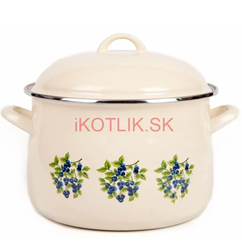 Smaltovaný hrniec s kvetinovým vzorom – Trnky 2 l + pokrievka
