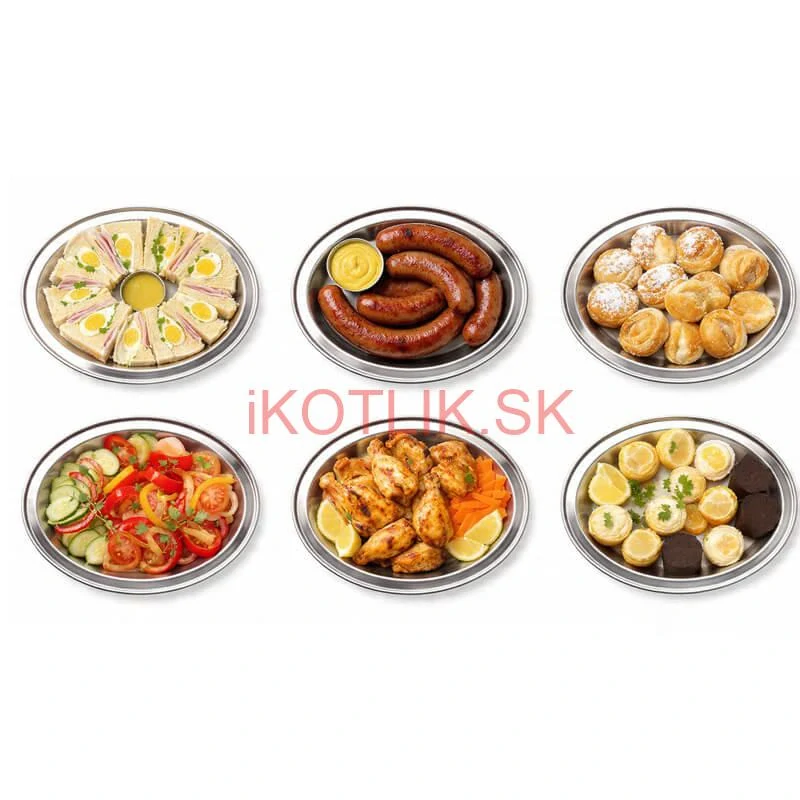 Nerezové podnosy pre catering – set 6 ks (45,5cm) - Servíruj s istotou a štýlom