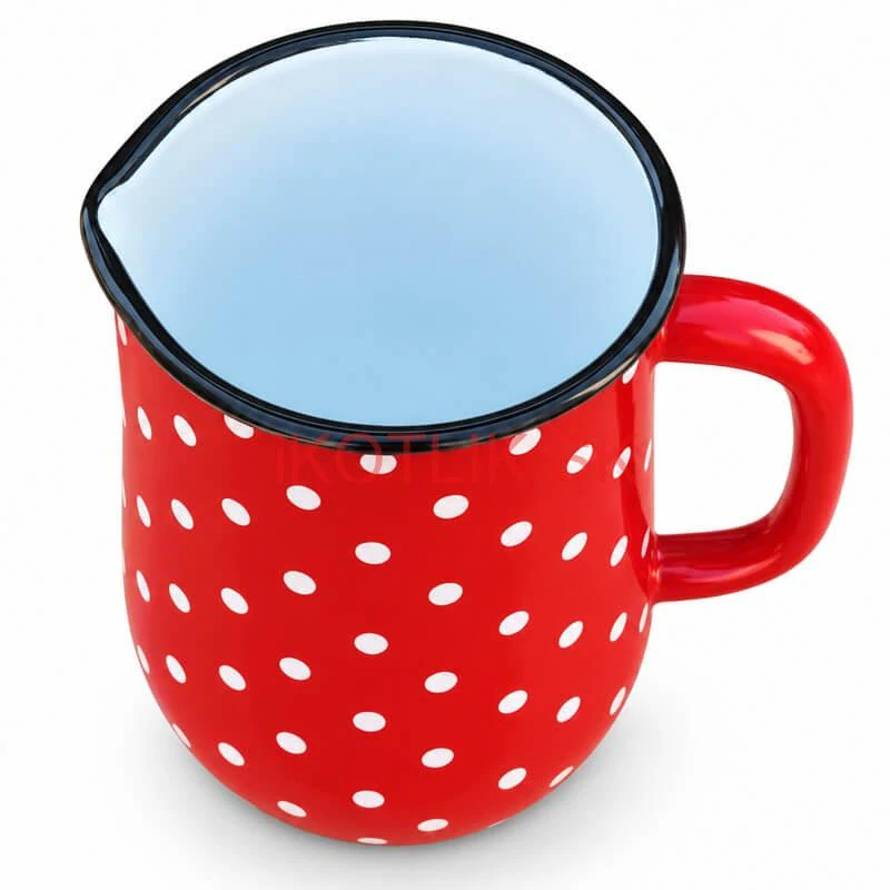 Bodkovaný smaltovaný džbán 2,5 l – červený