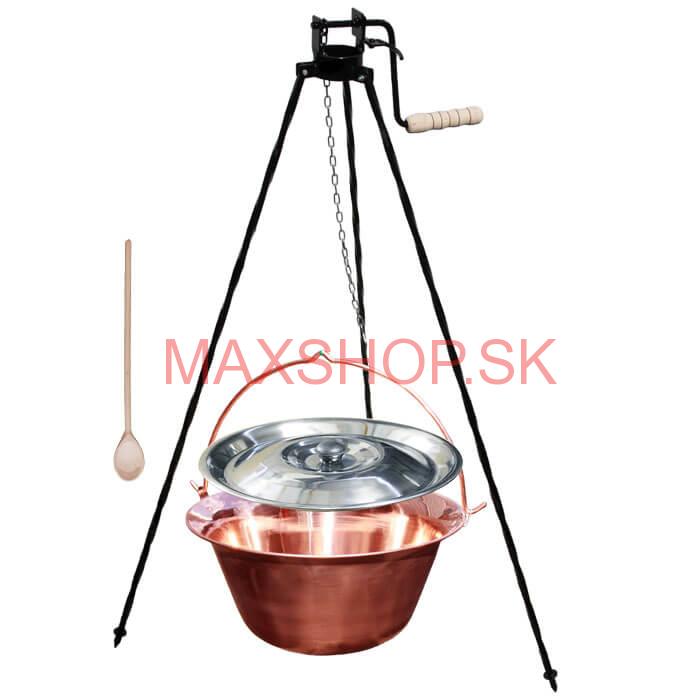 Medený kotlík 14 L + stojan s kladkou VAR