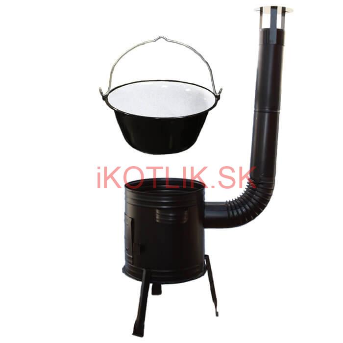 Smaltovaný kotlík 10 L (1,2 mm) + kovová kotlina 31 CLASSIC (KOV) Easy party