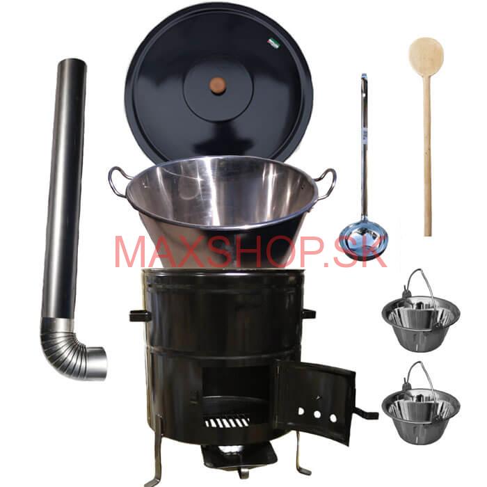 Zabíjačková súprava + nerezový kotol 80 L + 2 servírovacie kotlíky