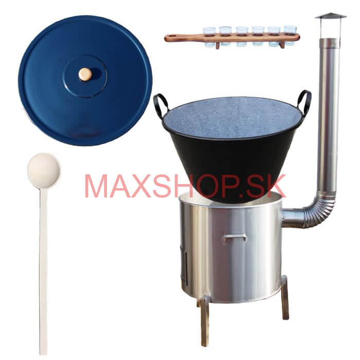 Zabíjačková súprava + smaltovaný kotol 50 L + štamperlíky