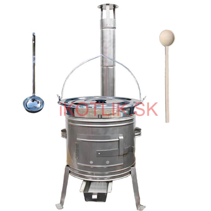 Antikorový kotlík 14 L (0,8 mm) + nerezová kotlina 36 cm + vareška a naberačka TOPLUX