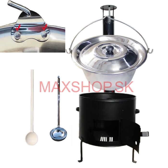 Smaltovaný kotlíkový set 42 cm + zosilnený nerezový kotlík 20 L