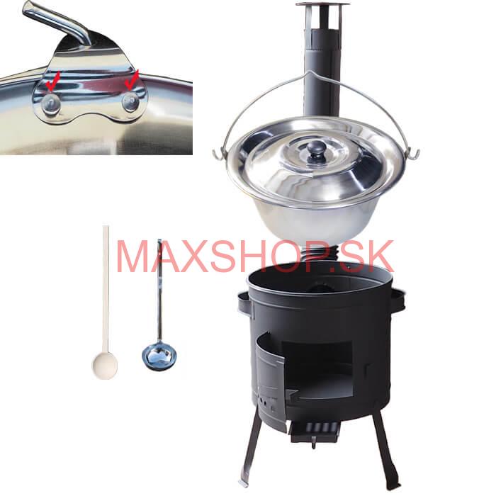 Kotlíkový gulášový set 36 PLUS 600 + nerezový kotlík 15 L (0,8 mm)