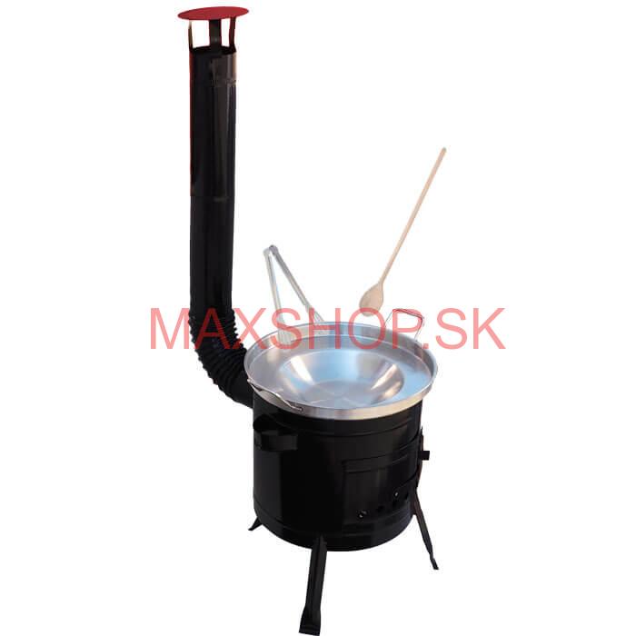 Nerezová panvica na grilovanie + kovová kotlina 36 cm