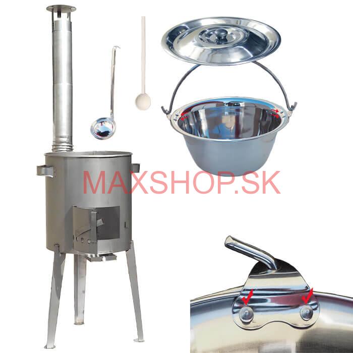 Zosilnený nerezový kotlík 15 L + nerezová kotlina 36 cm LUXUS