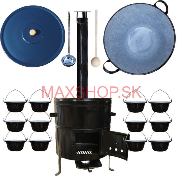 Smaltovaný kotol 60 L + servírovacie kotlíky (12 ks) BIG PARTY