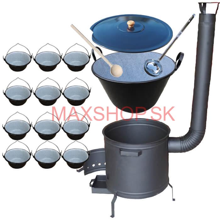 Smaltovaný kotol 50 L + servírovacie kotlíky (12 ks) PLUS 600