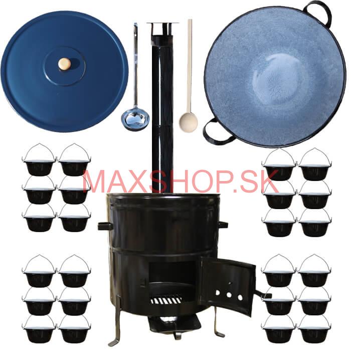 Smaltovaný kotol 80 L + servírovacie kotlíky (24 ks) BIG PARTY