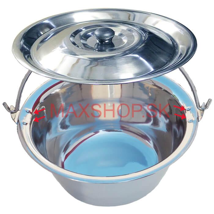 Antikorový kotlík 20 L (0,8 mm) s nitmi + pokrievka