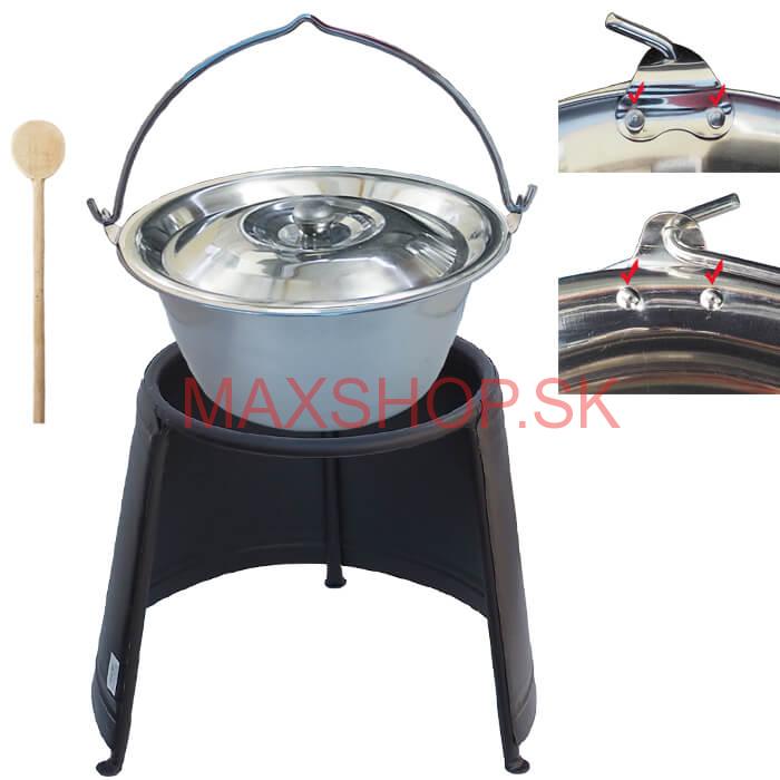 Antikorový kotlík 20 L (0,8 mm) s nitmi + chránič plameňa