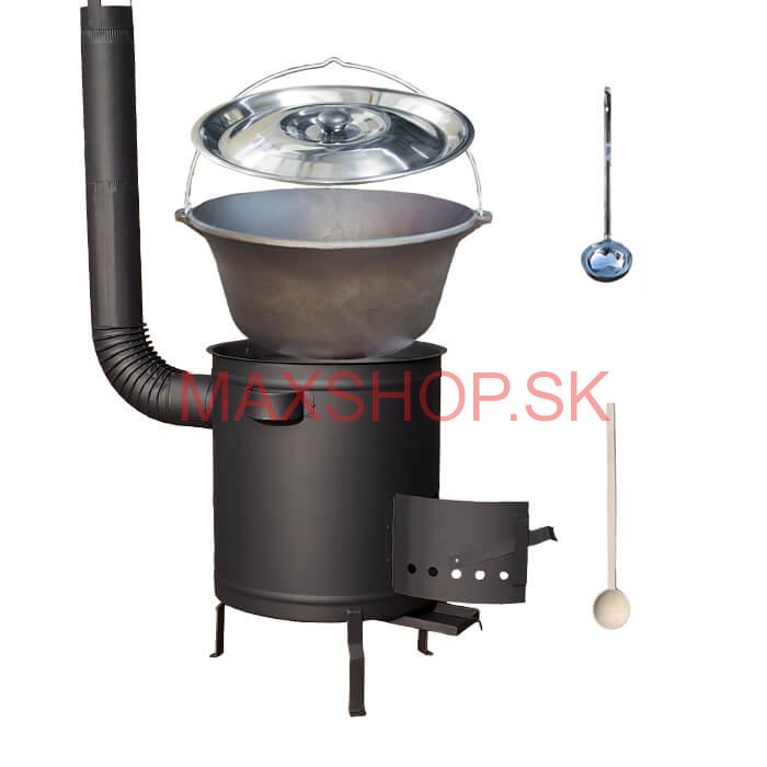 Liatinový kotlík 22 L + hrubostenná (1,5 mm) a žiaruvzdorná kotlina 45 PLUS 600