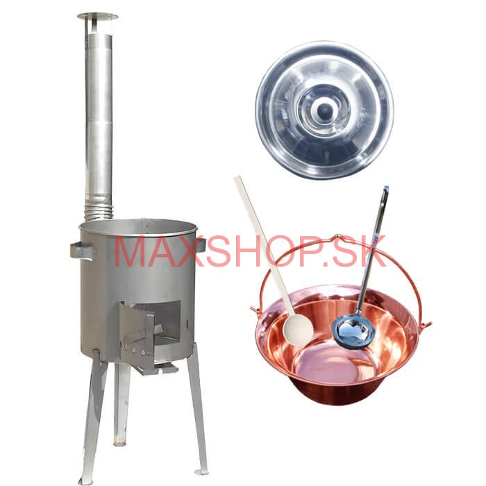 Medený kotlík 30 L (1,2 mm) + nerezová kotlina 45 cm LUXUS