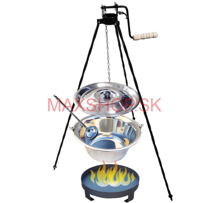 Antikorový kotlík 22 L (0,8 mm) + Ohnisko + stojan s kladkou VAR