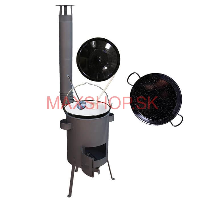 Smaltovaný kotlík 16 L + Paella smaltovaná panvica 42 cm + žiaruvzdorná kotlina 39 PLUS 600 4 MM