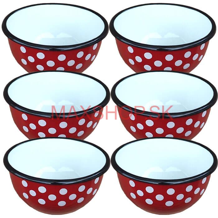 Súprava smaltovaných misiek 18 cm 6 ks
