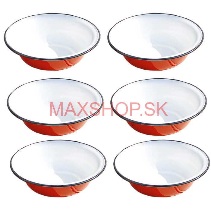 Súprava smaltovaných hlbokých tanierov 20 cm 6 ks