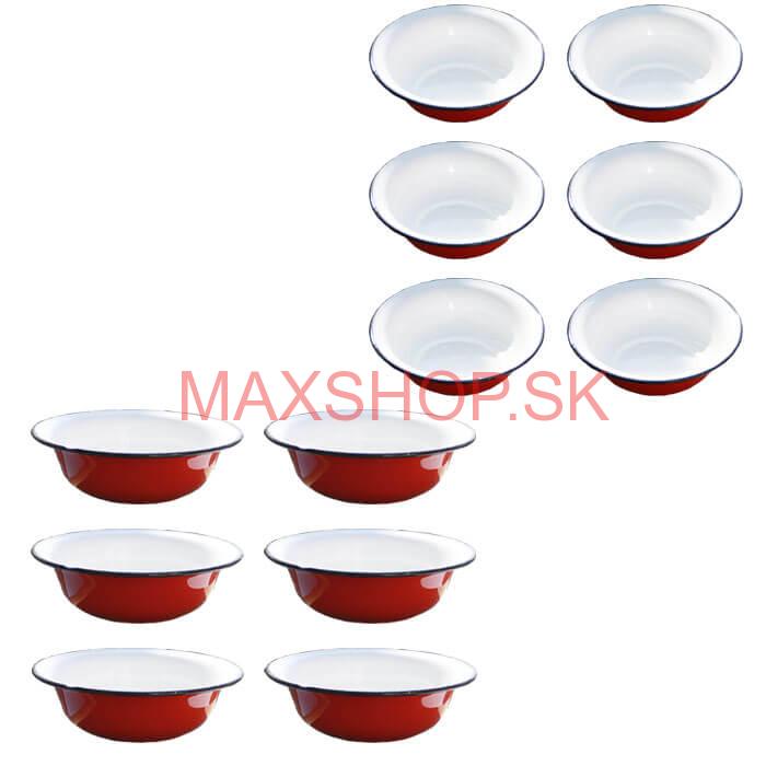Súprava smaltovaných hlbokých tanierov 20 cm 12 ks