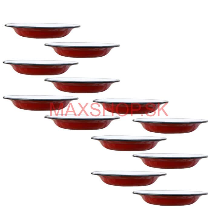 Súprava smaltovaných plytkých tanierov 22 cm 12 ks