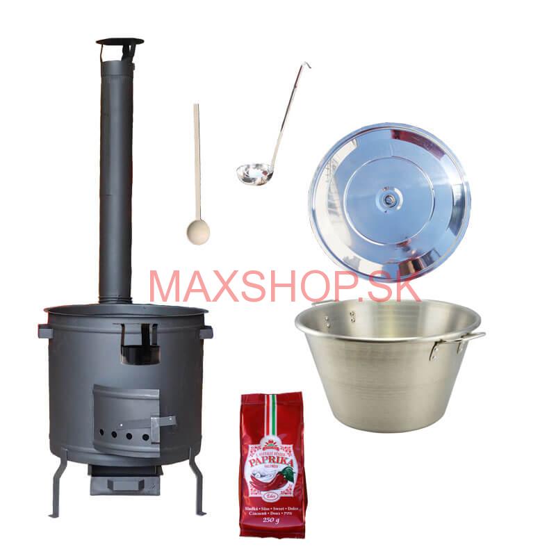 Nerezový kotol 70 L + žiaruvzdorná kotlina 56 cm PLUS 600 + Sladká paprika GURMÁN 250 g BIG PARTY