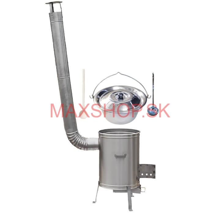 Nerezový kotlík 30 L (1,2 mm) + nerezová kotlina 45 cm LUX + vareška a naberačka