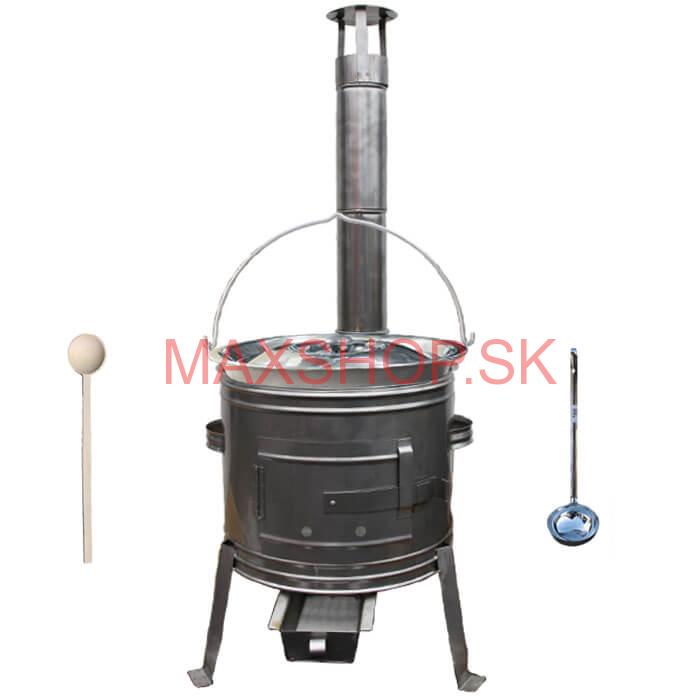 Nerezový kotlík 30 L (1,5 mm) + nerezová kotlina 42 cm TOPLUX + vareška a naberačka