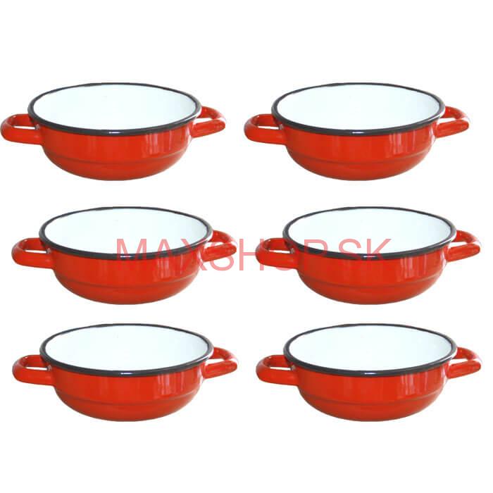 Súprava smaltovaných selských misiek 14 cm 6 ks