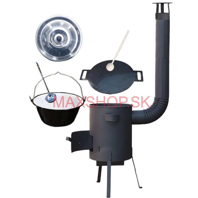 Smaltovaný kotlík 13 L + železná panvica 38 cm UNI + žiaruvzdorná kotlina 36 PLUS 600 4 MM