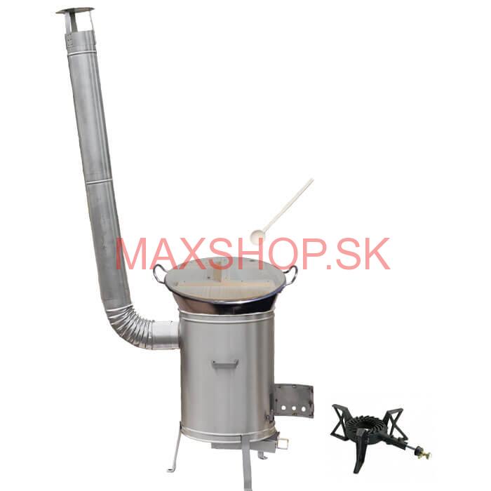 Zabíjačkový nerezový kotol 100 L + nerezová kotlina 60 cm + horák 7 kW + vareška