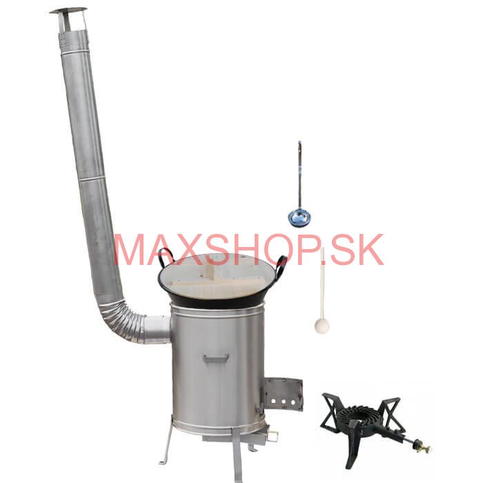 Zabíjačkový smaltovaný kotol 100 L + nerezová kotlina 60 cm + horák 7 kW + vareška a naberačka