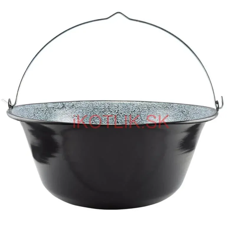 Smaltovaný kotlík 13 L + Nerezová kotlina 36 INOX + misky 12 ks