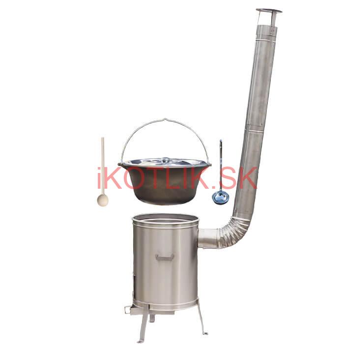 Liatinový kotlík bez povrchovej úpravy 10,8 L + Nerezová kotlina 33 LUX