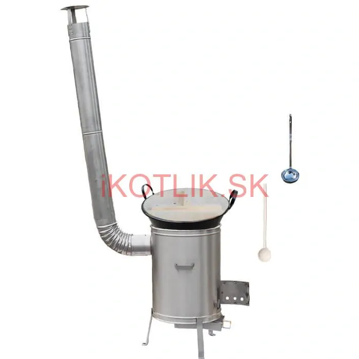 Zabíjačkový smaltovaný kotol 100 L + nerezová kotlina (1,5 mm) 60 cm LUX + vareška a naberačka
