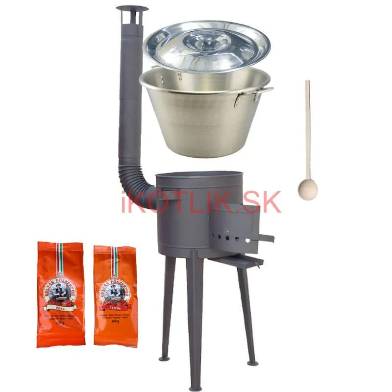 Nerezový kotol 40 L + vysoká kotlina 47 cm (2,0 mm) HODO Plus 600 + paprikové korenie na guláš