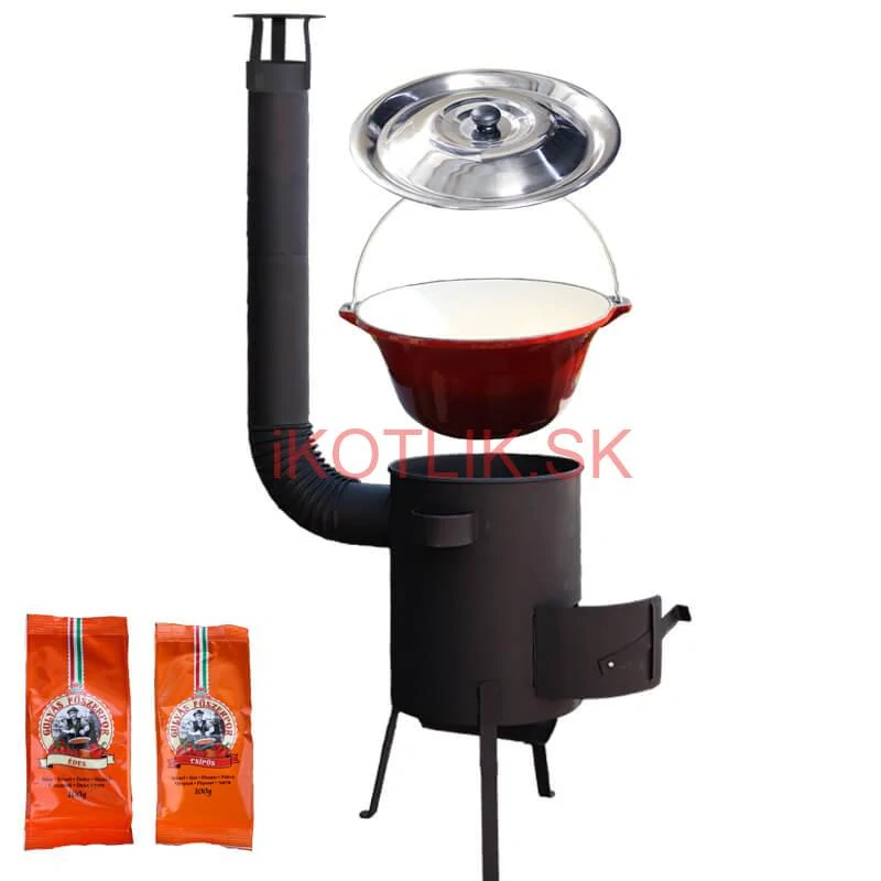 Liatinový kotlík so smaltovanou úpravou 22 L + žiaruvzdorná kotlina 42 PLUS 600 4 MM + paprikové korenie na guláš - MIX 100 g