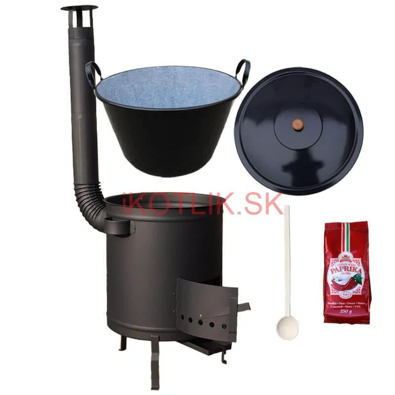 Smaltovaný kotol 70 L + hrubostenná kotlina 53 cm (2 mm) STRONG PLUS 600 + sladká paprika 250 g