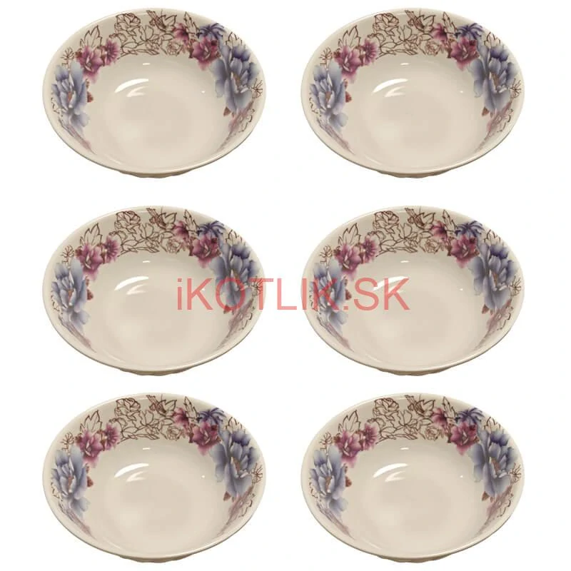 Plastová miska s kvetinovým vzorom (750 ml) – teraz v sade 6 kusov!