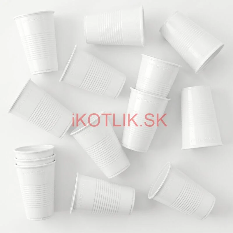 Jednorazový plastový biely pohár na studený nápoj 500 ml 12 ks