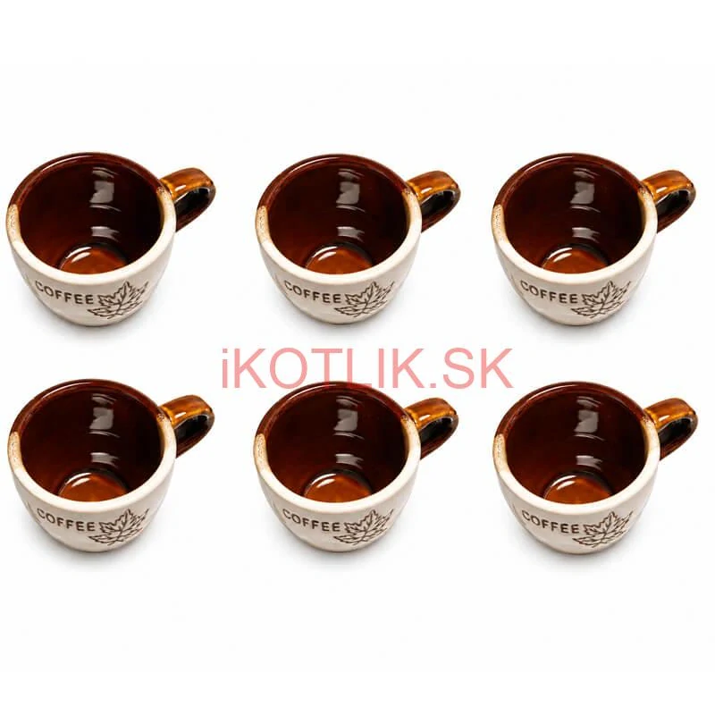 Súprava keramických pohárov na kávu 100 ml 6 ks