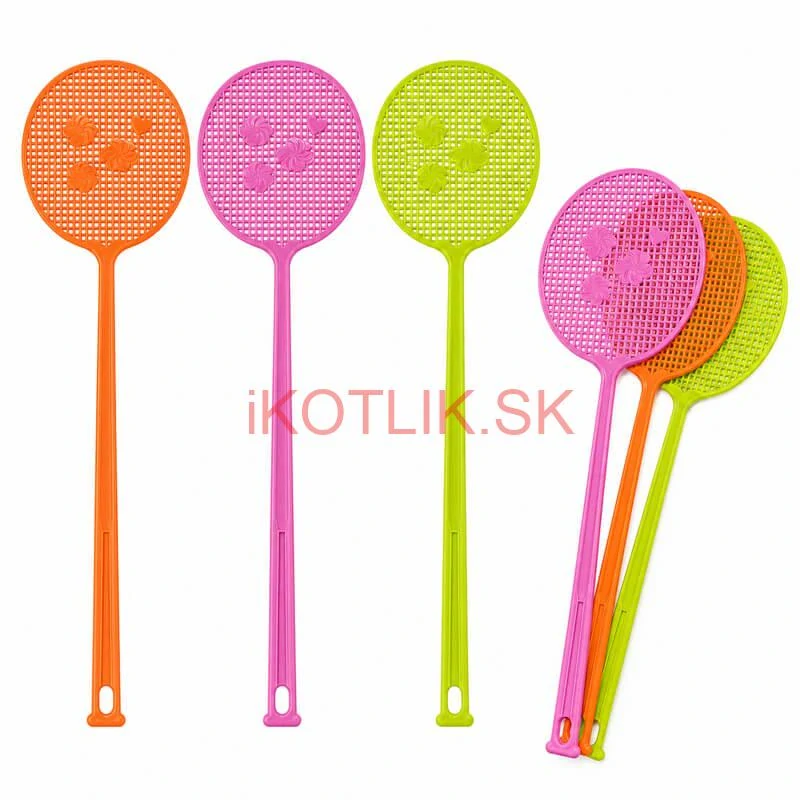 Plastová plácačka na muchy 49 cm – mix farieb