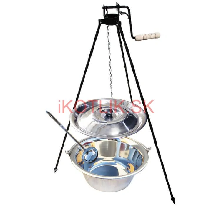 Antikorový kotlík 22 L (0,8 mm) + pokrievka + stojan s kladkou VAR