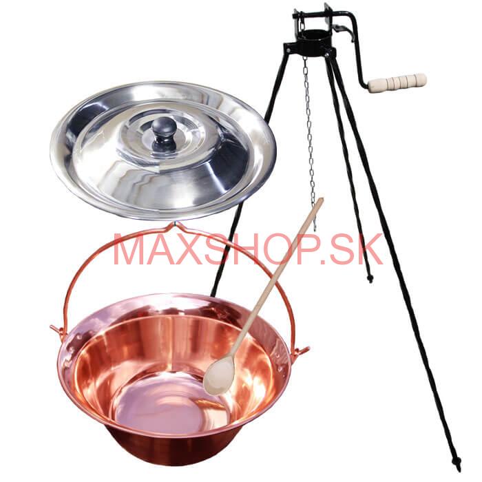 Medený kotlík 20 L + stojan s kladkou VAR
