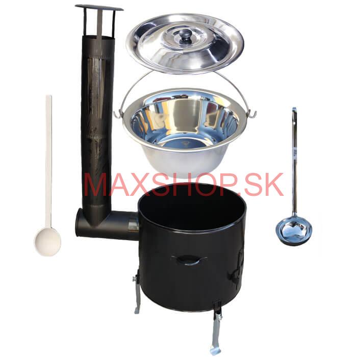 Kotlíkový gulášový set + antikorový kotlík 30 L (1,2 mm) Smalt Party
